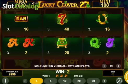 Οθόνη6. Lucky Clover 27 Κουλοχέρης 