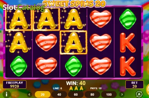Οθόνη3. Sweet Spins 20 Κουλοχέρης