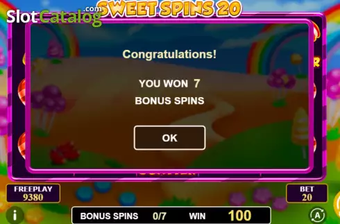 Οθόνη5. Sweet Spins 20 Κουλοχέρης