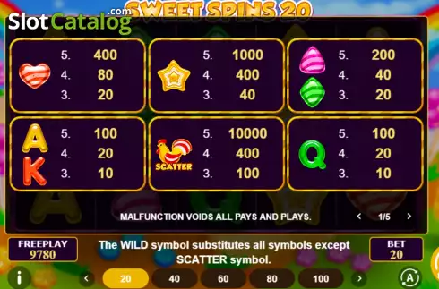 Οθόνη9. Sweet Spins 20 Κουλοχέρης