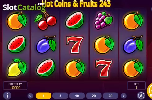 Οθόνη2. Hot Coins & Fruits 243 Κουλοχέρης 