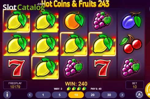 Οθόνη6. Hot Coins & Fruits 243 Κουλοχέρης 