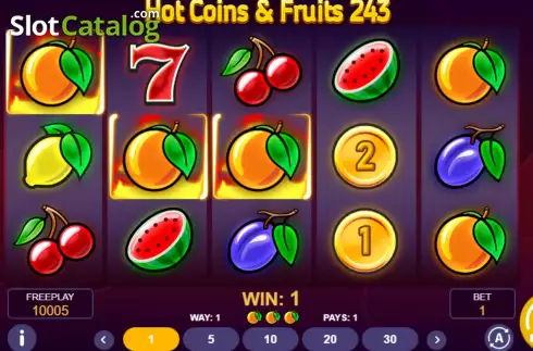Οθόνη3. Hot Coins & Fruits 243 Κουλοχέρης 