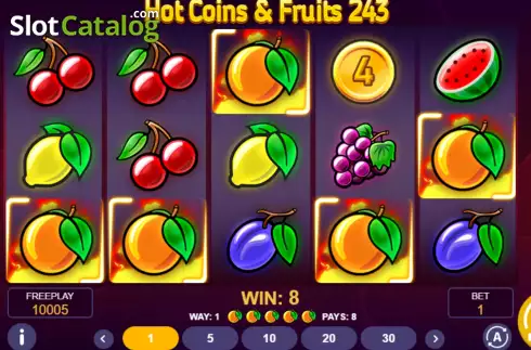 Οθόνη4. Hot Coins & Fruits 243 Κουλοχέρης 