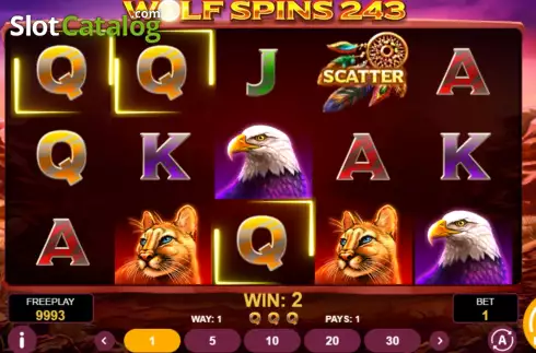 Οθόνη4. Wolf Spins 243 Κουλοχέρης