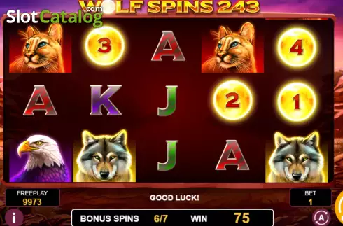 Οθόνη7. Wolf Spins 243 Κουλοχέρης