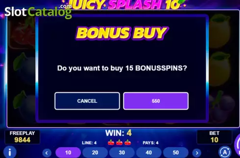 Οθόνη5. Juicy Splash 10 Κουλοχέρης