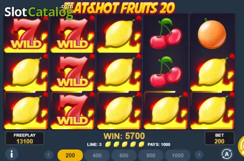 Οθόνη3. Flat & Hot Fruits 20 Κουλοχέρης