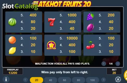 Οθόνη5. Flat & Hot Fruits 20 Κουλοχέρης