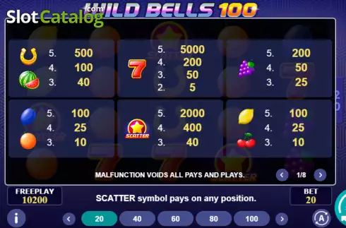 Οθόνη5. Wild Bells 100 Κουλοχέρης 