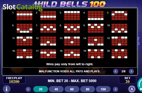 Οθόνη6. Wild Bells 100 Κουλοχέρης 