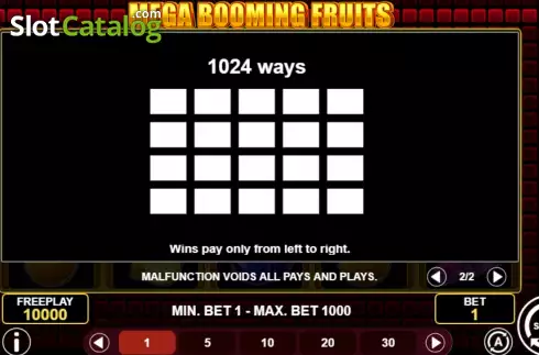 Οθόνη6. Mega Booming Fruits Κουλοχέρης