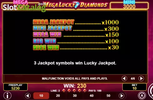 Οθόνη8. Mega Lucky Diamonds Κουλοχέρης 