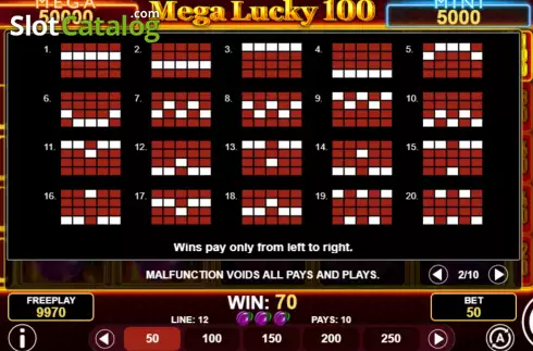 Οθόνη6. Mega Lucky 100 Κουλοχέρης