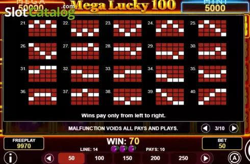 Οθόνη7. Mega Lucky 100 Κουλοχέρης