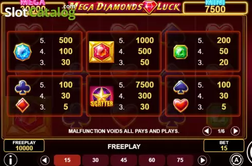 Οθόνη5. Mega Diamonds Luck Κουλοχέρης
