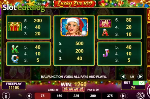 Οθόνη5. Lucky Eve 100 Κουλοχέρης