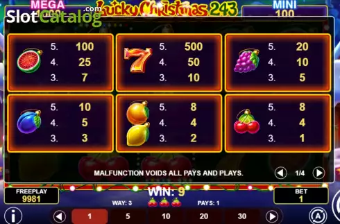 Οθόνη6. Lucky Christmas 243 Κουλοχέρης 