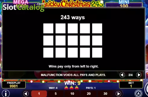 Οθόνη7. Lucky Christmas 243 Κουλοχέρης 