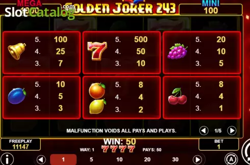 Οθόνη5. Golden Joker 243 Κουλοχέρης