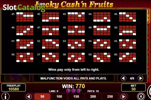 Οθόνη8. Lucky Cash'n Fruits Κουλοχέρης 