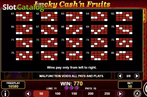 Οθόνη9. Lucky Cash'n Fruits Κουλοχέρης 