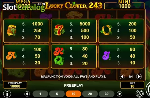 Οθόνη7. Lucky Clover 243 Κουλοχέρης