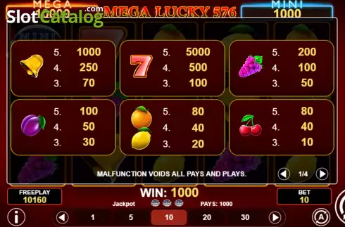 Οθόνη9. Mega Lucky 576 Κουλοχέρης