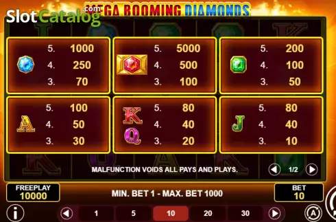 Οθόνη9. Mega Booming Diamonds Κουλοχέρης