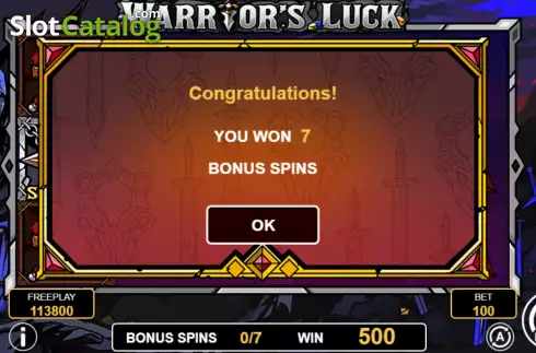 Οθόνη9. Warrior's Luck Κουλοχέρης