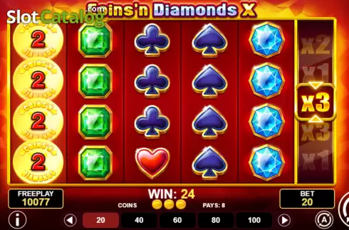 Οθόνη5. Coins'n Diamonds X Κουλοχέρης 