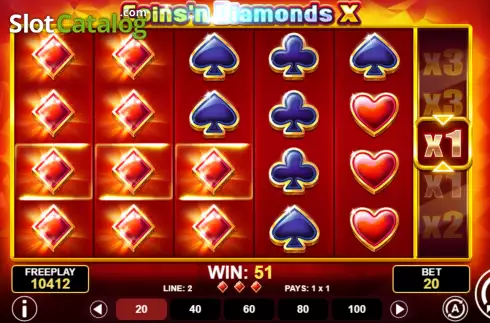 Οθόνη7. Coins'n Diamonds X Κουλοχέρης 
