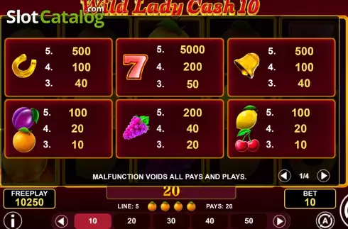 Οθόνη6. Wild Lady Cash 10 Κουλοχέρης