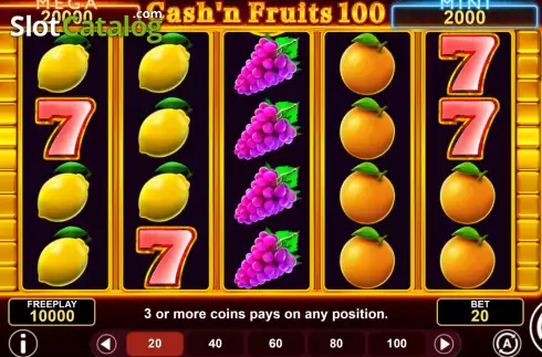 Οθόνη2. Cash'n Fruits 100 Hold & Win Κουλοχέρης