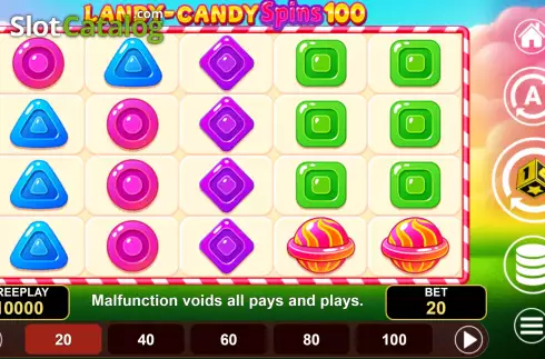 Οθόνη2. Landy-Candy Spins 100 Κουλοχέρης
