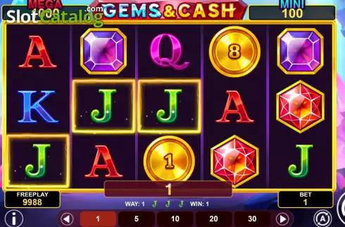 Οθόνη3. Gems And Cash Hold And Win Κουλοχέρης 