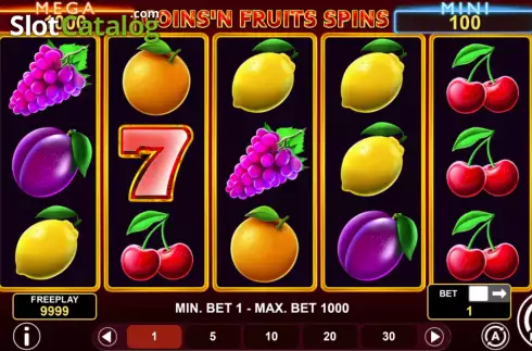 Οθόνη2. Coins'n Fruits Spins Κουλοχέρης