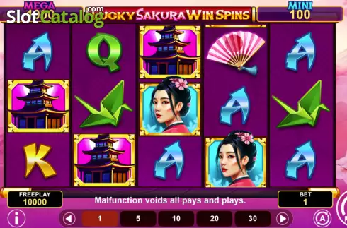 Οθόνη2. Lucky Sakura Win Spins Κουλοχέρης