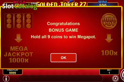 Οθόνη3. Golden Joker 27 Hold and Win Κουλοχέρης