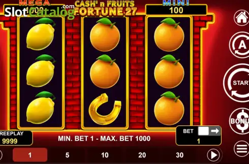 Οθόνη2. Cash'n Fruits Fortune 27 Κουλοχέρης 
