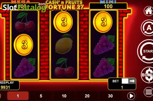 Οθόνη3. Cash'n Fruits Fortune 27 Κουλοχέρης 