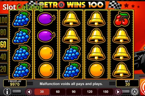 Οθόνη2. Retro Wins 100 Κουλοχέρης