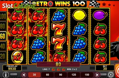 Οθόνη3. Retro Wins 100 Κουλοχέρης