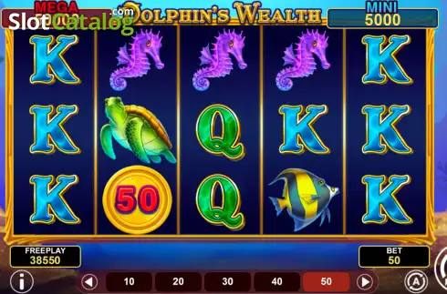 Οθόνη2. Dolphin's Wealth Win Spins Κουλοχέρης 