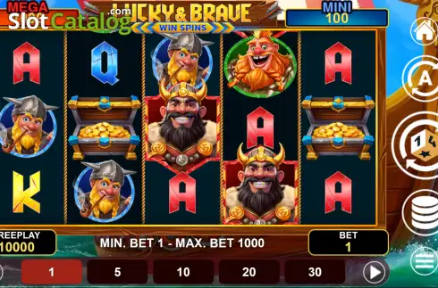 Οθόνη2. Lucky And Brave Win Spins Κουλοχέρης 