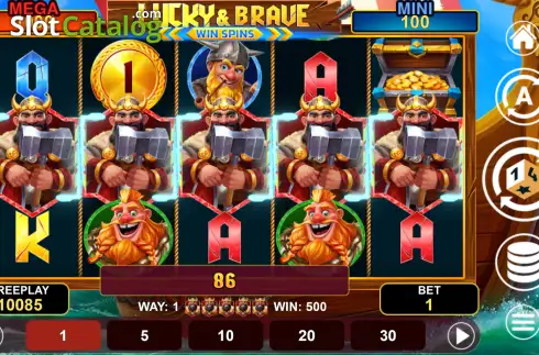 Οθόνη3. Lucky And Brave Win Spins Κουλοχέρης 