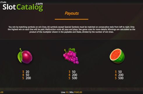 Οθόνη9. Smoking Hot Fruits Κουλοχέρης 