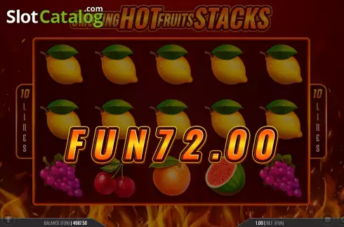 Οθόνη7. Smoking Hot Fruits Stacks Κουλοχέρης