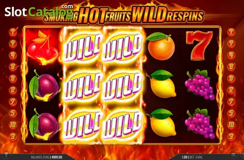 Οθόνη6. Smoking Hot Fruits Wild Respins Κουλοχέρης