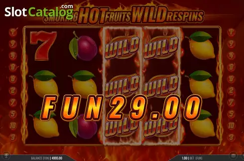 Οθόνη7. Smoking Hot Fruits Wild Respins Κουλοχέρης
